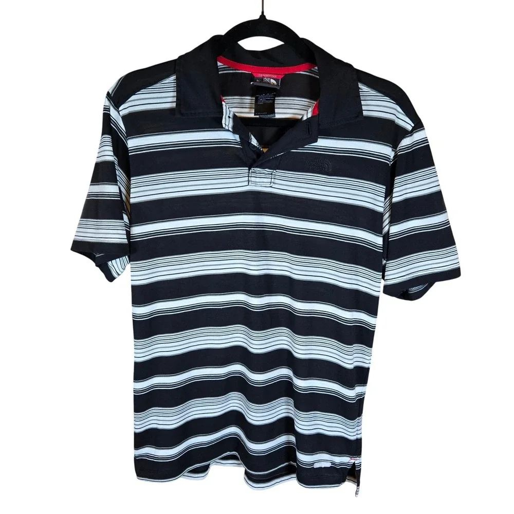 The North Face‎ Mens Striped Short Sleeve Polo Shirt VaporWick Size S